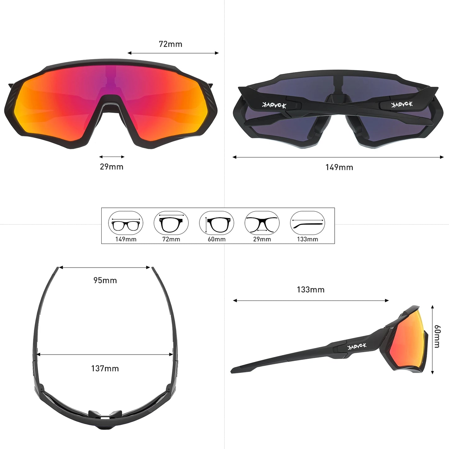 Glasses 4 Lens Polarized UV400 Mountain reacts to light