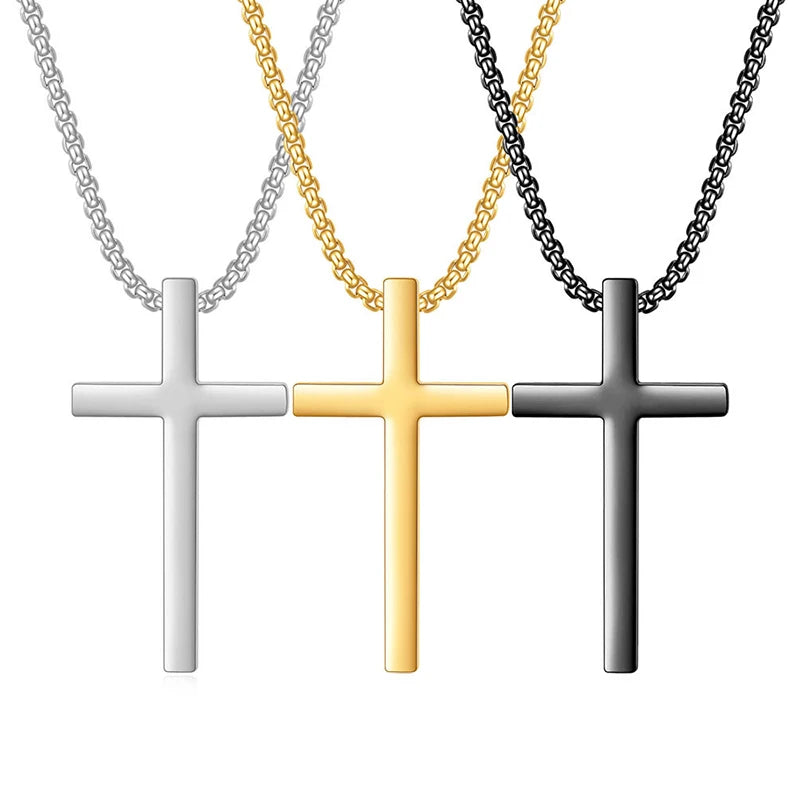 Stainless Steel Cross Gold Silver Color with chain