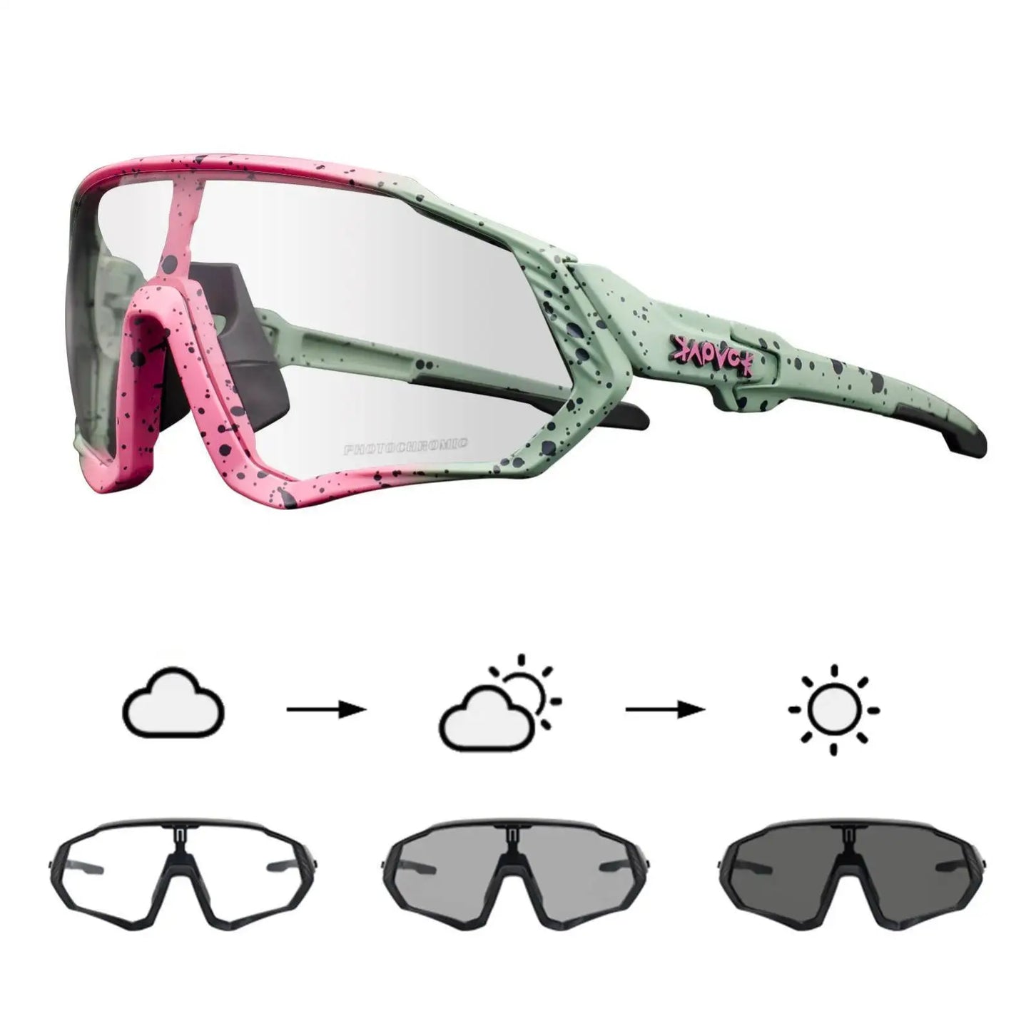 Glasses 4 Lens Polarized UV400 Mountain reacts to light