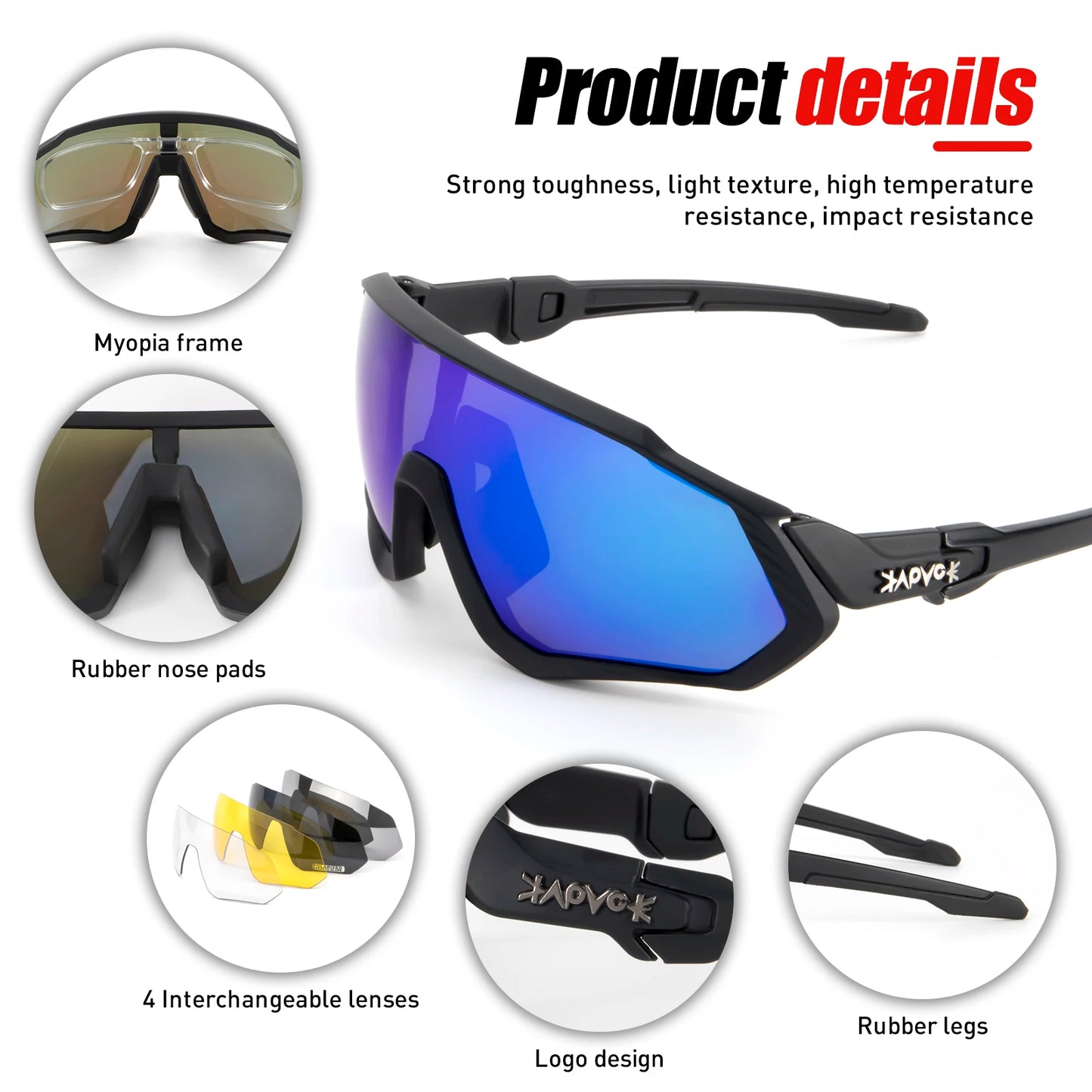 Glasses 4 Lens Polarized UV400 Mountain reacts to light