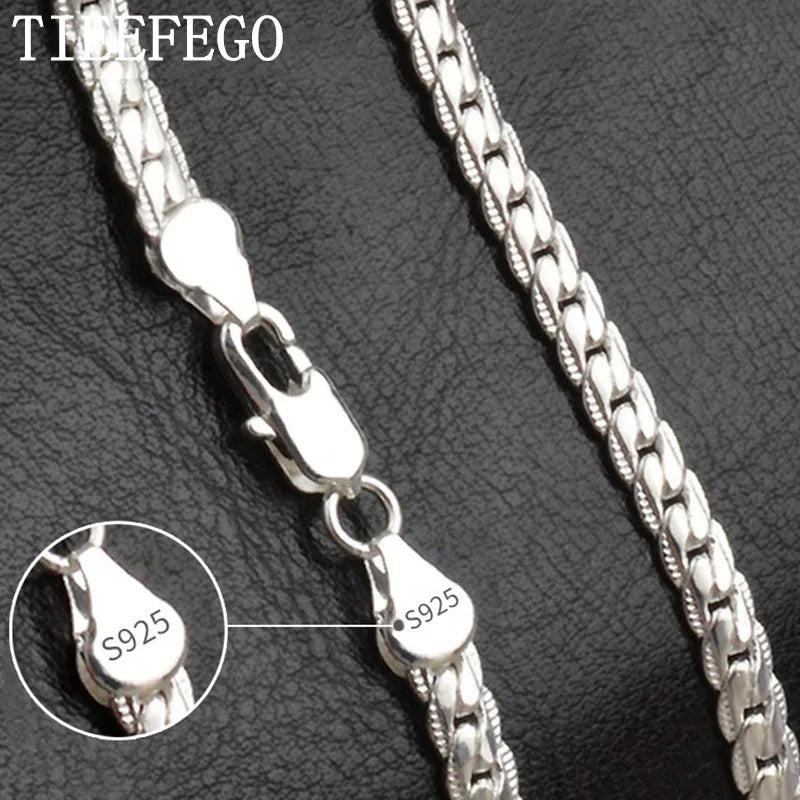 S925 Sterling Silver 2 Piece 5MM Full Sideways Chain