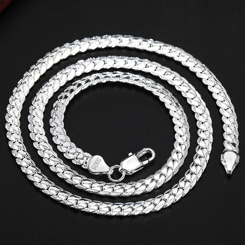 S925 Sterling Silver 2 Piece 5MM Full Sideways Chain