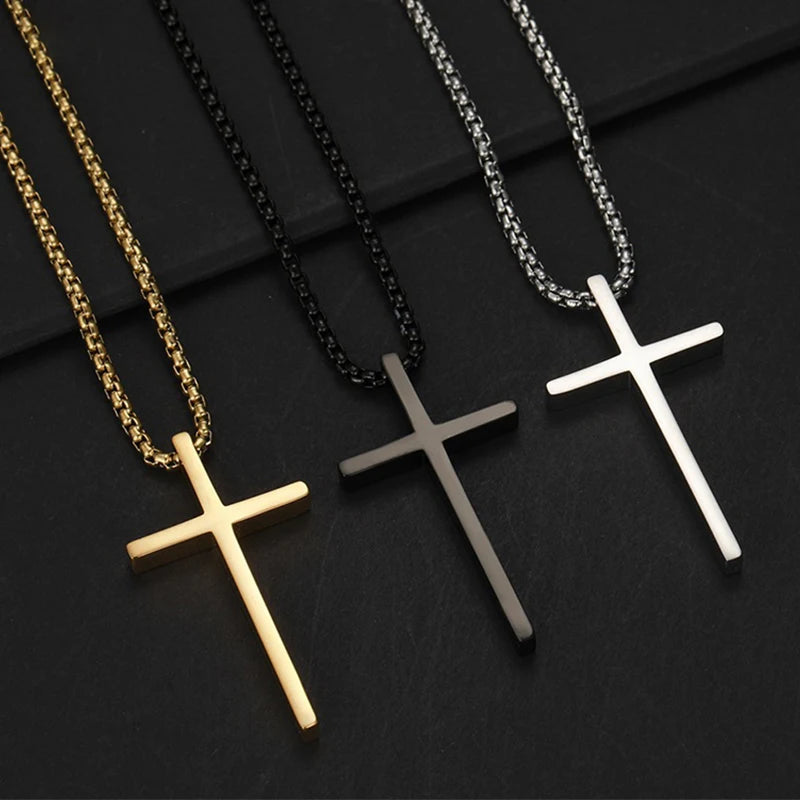 Stainless Steel Cross Gold Silver Color with chain